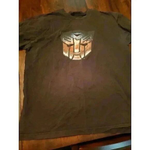 TRANSFORMERS AUTOBOTS BLACK T-SHIRT Sz L SHORT SLEEVE CREW NECK Nice A21 - Picture 1 of 4
